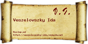 Veszelovszky Ida névjegykártya
